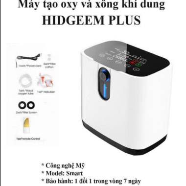 Máy tạo oxy y tế gia đình tại nhà cho người bệnh HIDGEM 7lit kèm xông khí dung bảo hành 12 tháng